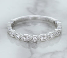 Load image into Gallery viewer, 0.23ctw Diamond Alternating Marquise Band in 18K White Gold