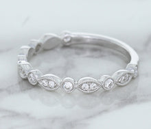 Load image into Gallery viewer, 0.23ctw Diamond Alternating Marquise Band in 18K White Gold