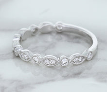 Load image into Gallery viewer, 0.23ctw Diamond Alternating Marquise Band in 18K White Gold