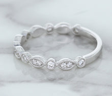 Load image into Gallery viewer, 0.23ctw Diamond Alternating Marquise Band in 18K White Gold