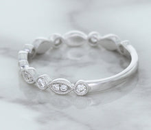 Load image into Gallery viewer, 0.23ctw Diamond Alternating Marquise Band in 18K White Gold