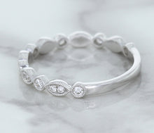Load image into Gallery viewer, 0.23ctw Diamond Alternating Marquise Band in 18K White Gold
