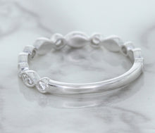 Load image into Gallery viewer, 0.23ctw Diamond Alternating Marquise Band in 18K White Gold