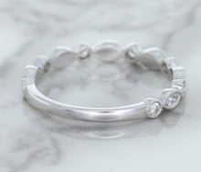 Load image into Gallery viewer, 0.23ctw Diamond Alternating Marquise Band in 18K White Gold