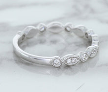 Load image into Gallery viewer, 0.23ctw Diamond Alternating Marquise Band in 18K White Gold