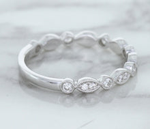 Load image into Gallery viewer, 0.23ctw Diamond Alternating Marquise Band in 18K White Gold
