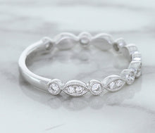 Load image into Gallery viewer, 0.23ctw Diamond Alternating Marquise Band in 18K White Gold