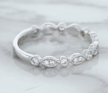 Load image into Gallery viewer, 0.23ctw Diamond Alternating Marquise Band in 18K White Gold