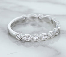 Load image into Gallery viewer, 0.23ctw Diamond Alternating Marquise Band in 18K White Gold