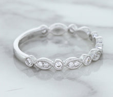 Load image into Gallery viewer, 0.23ctw Diamond Alternating Marquise Band in 18K White Gold