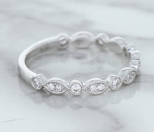 Load image into Gallery viewer, 0.23ctw Diamond Alternating Marquise Band in 18K White Gold