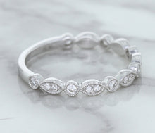 Load image into Gallery viewer, 0.23ctw Diamond Alternating Marquise Band in 18K White Gold