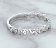 Load image into Gallery viewer, 0.23ctw Diamond Alternating Marquise Band in 18K White Gold