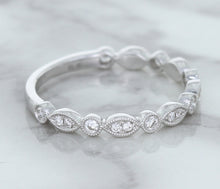 Load image into Gallery viewer, 0.23ctw Diamond Alternating Marquise Band in 18K White Gold