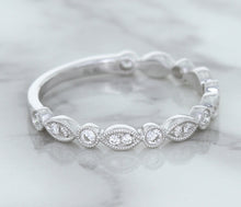 Load image into Gallery viewer, 0.23ctw Diamond Alternating Marquise Band in 18K White Gold