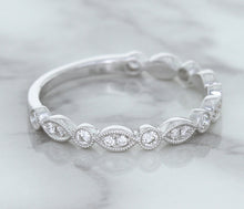 Load image into Gallery viewer, 0.23ctw Diamond Alternating Marquise Band in 18K White Gold