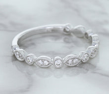 Load image into Gallery viewer, 0.23ctw Diamond Alternating Marquise Band in 18K White Gold