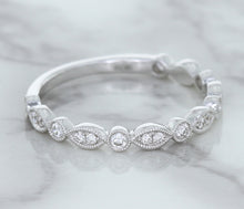 Load image into Gallery viewer, 0.23ctw Diamond Alternating Marquise Band in 18K White Gold