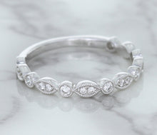 Load image into Gallery viewer, 0.23ctw Diamond Alternating Marquise Band in 18K White Gold