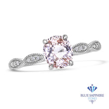 Load image into Gallery viewer, 1.14ct Oval Pink Sapphire Ring with Diamond Accents in 18K White Gold