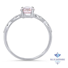 Load image into Gallery viewer, 1.14ct Oval Pink Sapphire Ring with Diamond Accents in 18K White Gold