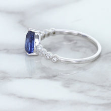 Load image into Gallery viewer, 1.22ct. Pear Blue Sapphire Ring with Diamond Accents in 18K White Gold
