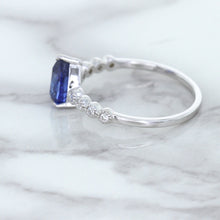 Load image into Gallery viewer, 1.22ct. Pear Blue Sapphire Ring with Diamond Accents in 18K White Gold