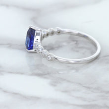 Load image into Gallery viewer, 1.22ct. Pear Blue Sapphire Ring with Diamond Accents in 18K White Gold