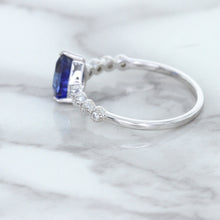Load image into Gallery viewer, 1.22ct. Pear Blue Sapphire Ring with Diamond Accents in 18K White Gold
