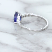 Load image into Gallery viewer, 1.22ct. Pear Blue Sapphire Ring with Diamond Accents in 18K White Gold