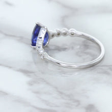 Load image into Gallery viewer, 1.22ct. Pear Blue Sapphire Ring with Diamond Accents in 18K White Gold