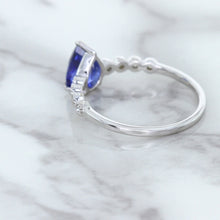 Load image into Gallery viewer, 1.22ct. Pear Blue Sapphire Ring with Diamond Accents in 18K White Gold