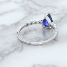 Load image into Gallery viewer, 1.22ct. Pear Blue Sapphire Ring with Diamond Accents in 18K White Gold