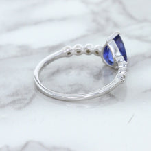 Load image into Gallery viewer, 1.22ct. Pear Blue Sapphire Ring with Diamond Accents in 18K White Gold