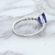 Load image into Gallery viewer, 1.22ct. Pear Blue Sapphire Ring with Diamond Accents in 18K White Gold