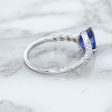 Load image into Gallery viewer, 1.22ct. Pear Blue Sapphire Ring with Diamond Accents in 18K White Gold
