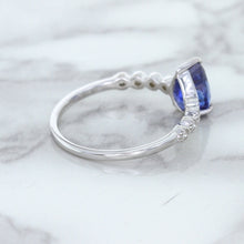 Load image into Gallery viewer, 1.22ct. Pear Blue Sapphire Ring with Diamond Accents in 18K White Gold