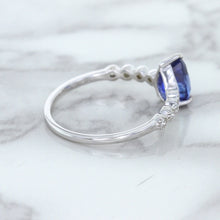 Load image into Gallery viewer, 1.22ct. Pear Blue Sapphire Ring with Diamond Accents in 18K White Gold