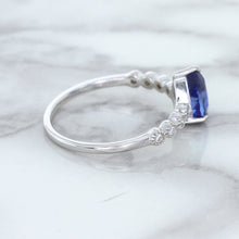 Load image into Gallery viewer, 1.22ct. Pear Blue Sapphire Ring with Diamond Accents in 18K White Gold