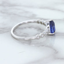 Load image into Gallery viewer, 1.22ct. Pear Blue Sapphire Ring with Diamond Accents in 18K White Gold