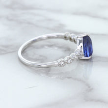 Load image into Gallery viewer, 1.22ct. Pear Blue Sapphire Ring with Diamond Accents in 18K White Gold