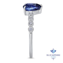 Load image into Gallery viewer, 1.22ct. Pear Blue Sapphire Ring with Diamond Accents in 18K White Gold