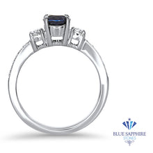 Load image into Gallery viewer, 1.07ct Round Blue Sapphire Ring with Diamond Accents in 18K White Gold