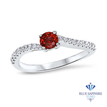Load image into Gallery viewer, 0.37ct Round Red Spinel Ring with Diamond Accents in 18K White Gold