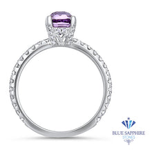 Load image into Gallery viewer, 1.36ct Cushion Unheated Lavender Sapphire Ring with Diamonds in 18K White Gold