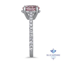 Load image into Gallery viewer, 2.08ct Oval EGL Certified Peach Sapphire with Diamond Halo in 18K White Gold