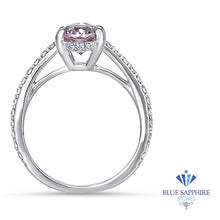 Load image into Gallery viewer, 2.08ct Oval EGL Certified Peach Sapphire with Diamond Halo in 18K White Gold