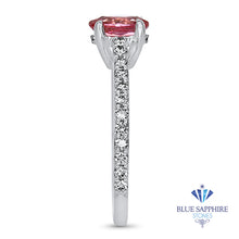 Load image into Gallery viewer, 0.86ct Oval GIA Certified Pink Sapphire Ring with Diamond Accents in 18K White Gold