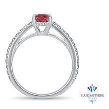 Load image into Gallery viewer, 0.86ct Oval GIA Certified Pink Sapphire Ring with Diamond Accents in 18K White Gold