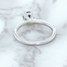Load image into Gallery viewer, 0.89ct Round Green Sapphire Ring with Diamond Accents in 18K White Gold